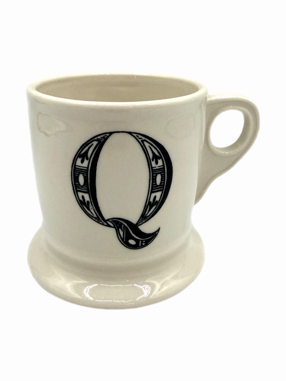 Anthropologie “Q” Initial Retro Shaving Coffee Mug